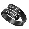 akowemge Lotus Just Breathe Ring for Women，Summer Stainless Steel Adjustable