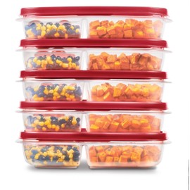 Rubbermaid EasyFindLids Meal Prep Containers 5.1 Cup Red