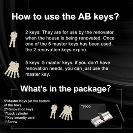 Lock Cylinder Size 50 50 mm Anti-Break Double Opener Plug-In Cylinder Lock, 5 Master Keys and Code Card
