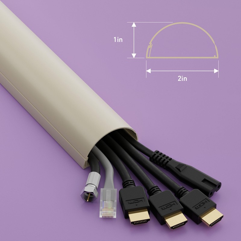 D-Line TV Wire Hider, Half Round Cord Cover for Wall