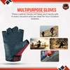 Daniel Smart Goatskin Leather Motorcycle Gloves for Men Fingerless Biker