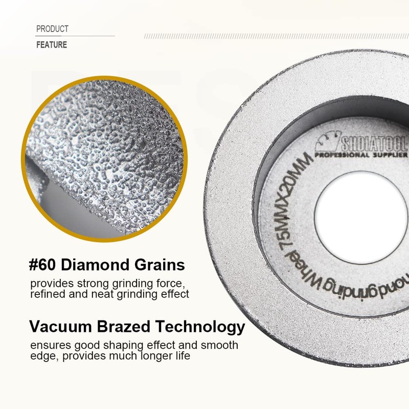 SHDIATOOL Diamond Profile Grinding Wheel 3-3/8 Inch, Height 30mm Half-Round