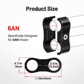 EVIL ENERGY 6AN Hose Separator Clamp, AN6 Fuel Line Mounting Clamp Aluminum Black 10PCS