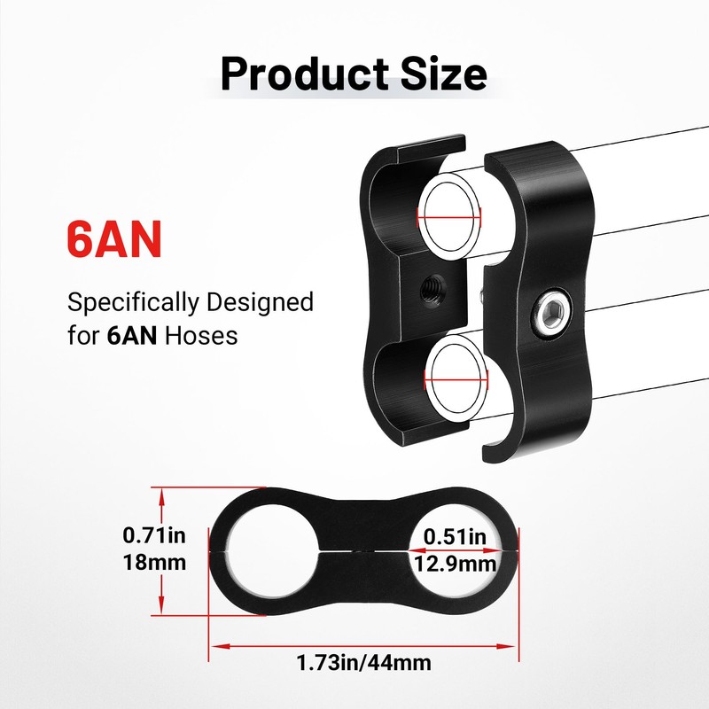 EVIL ENERGY 6AN Hose Separator Clamp, AN6 Fuel Line Mounting