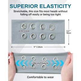 Mesovor 3 Pack Fashion Grommet Wide Headbands for Women, Hollow Out Eyelets Elastic Head Bands | Y2k Girls Punk Grunge Stretchy Hair Accessory (Black, Coffee, Light Gray, 3.9" wide)