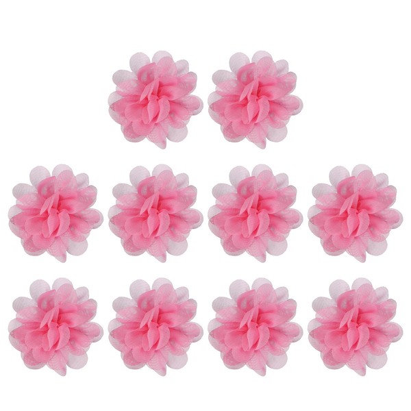 PATIKIL 2" Chiffon Flowers, 10 Pcs Mesh Fabric Flowers Sewing