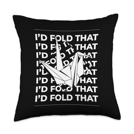 Easy Best Origami Crane Paper Gifts For Beginners Owl Paper Crane Folding Master Origami Throw Pillow, 18x18, Multicolor