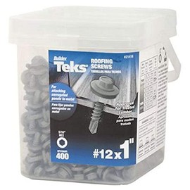 Teks #12 x 1 in. HEX Washer Head Drill PT Metal-to-Metal Roofing Screws 400CT