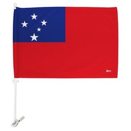 Ornament Collection Samoan Car Flag Bandera para Carros De Samoa Window Clip Mount Auto Accessories Sport Fan Gifts League Olympics Party Supplies, Patriotic Decorations Made in USA