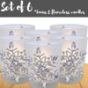 Snowflake Candleholders - Set of 6 - Wintery Frosted Glass