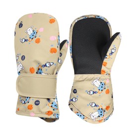 QKURT Kids Ski Gloves for 1-6 Years Old, Winter Warm Snow Gloves Waterproof and Windproof Snowboard Skating Mittens Girls Boys Cold Weather Gloves