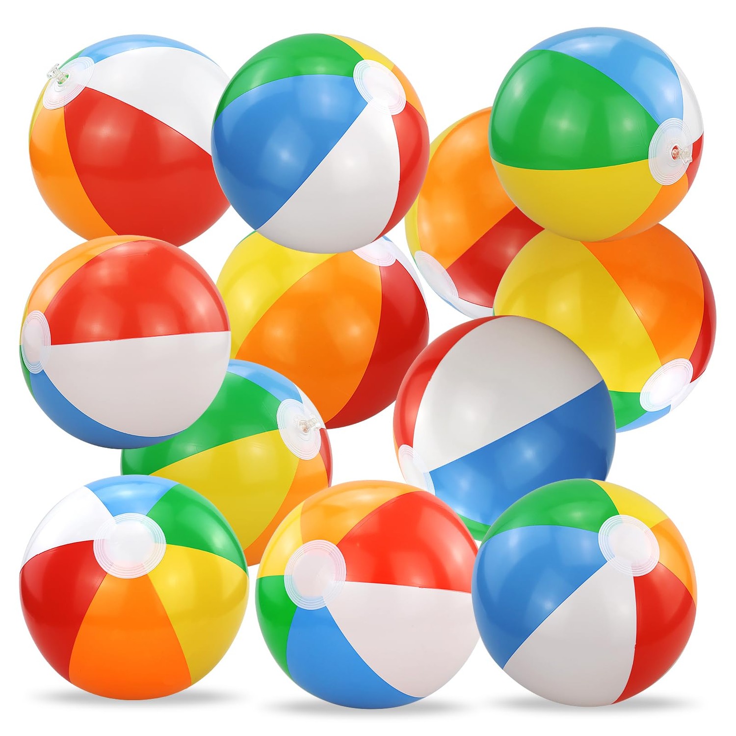 RNBEVANSANNE 13 Pack Rainbow Beach Balls - 30 cm Colorful Inflatable ...
