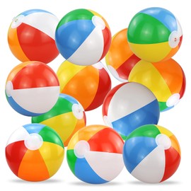 RNBEVANSANNE 13 Pack Rainbow Beach Balls - 30 cm Colorful Inflatable Balls Swimming Pool Toys for Summer Water Games,Beach Theme Party Decorations Party Supplies