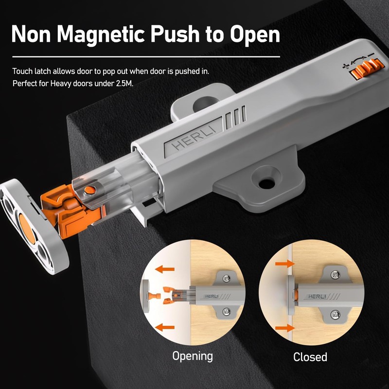 4 Pack Push to Open Door Catches, Self Closing Push