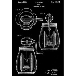 1948 - Butter Churn - J. P. Dazey - Patent Art Poster