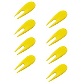 YTgilo 8PCS Plastic Golf Divot Fork Non Slip Green Divot Fork Golf Turf Repair Tool Non Slip Golf Accessories Marker Attached to Turf Tool Yellow