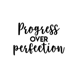 Vinyl Wall Art Decal - Progress Over Perfection - 14" x 22" - Modern Inspirational Sticker Quote for Home Bedroom Living Room Work Office Gym Classroom Decor