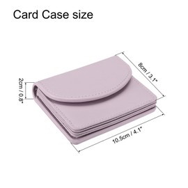 uxcell PU Leather Business Card Case, Business Name Card Holder Wallet with Magnetic Shut Pocket Holder for Women Credit ID Card, Purple