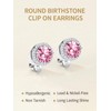 FindChic Sparkling Birthstone Clip On Earrings for Women, Silver Plated