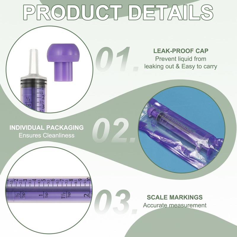 PETAXCELL Feeding Syringes with Cap, Plastic Syringes for Liquid Pet