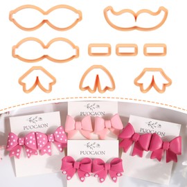 Puocaon Bow Polymer Clay Cutters - 9 Pcs Clay Cutters for Polymer Clay Jewelry Bowties Shape, Cute Conquette Aesthetic Clay Earring Cutter, Bowtie Polymer Clay Earring Cutter