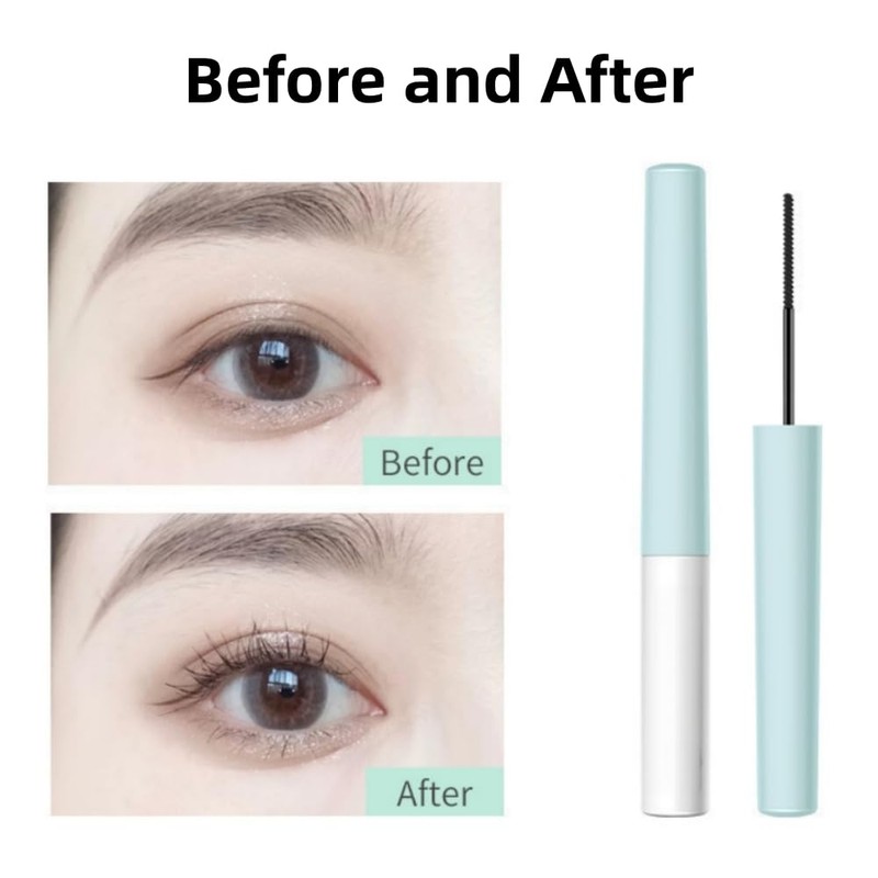 Schwarze wasserfeste Mascara/Wimperntusche mit winzigem Bürstchen für untere/feine/spärliche Wimpern, wischfest,