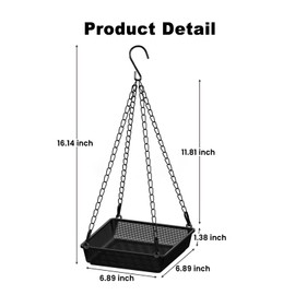 Metal Hanging Bird Feeder with Metal Mesh Seed Tray, Outdoor Platform Bird Feeders for Outside Hanging, Birdfeeders for Outdoors Hanging Garden Patio Deck Yard Great for Attracting Birds