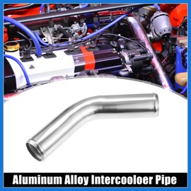 VekAuto 45mm 1.75" OD 4" 100mm Leg Length Universal Car Aluminum Alloy Tube Intercooler Pipe 45 Degree Bend Elbow Air Intake Joiners Tubing - Pack of 2 Auto Accessories