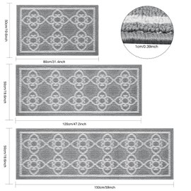 Kitchen Rug Sets 3 Piece with Runner,Farmhouse Kitchen Runner Rugs Non Skid Washable,Waterproof Kitchen Rugs and Mats,Washable Kitchen Rugs for Bathroom Entryway Indoor Front Door Laundry