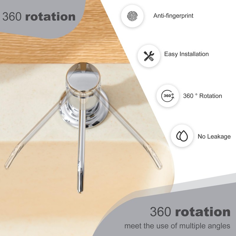 Gagal Soap Dispenser (Chrome) and Extension Tube Kit for Kitchen