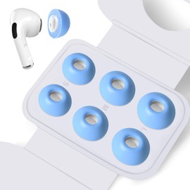 Memory Foam Ear Tips for Airpods Pro and Airpods Pro 2nd Generation with Noise Reduction Hole, Memory Foam Earbud Tips, Earbud Replacement Tips 3 Pairs S/M/L - Blue
