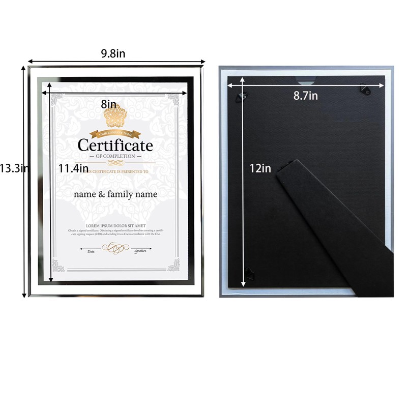 Houstimi Silver A4 Picture Frame Certificate Frame Glass Diploma Graduation