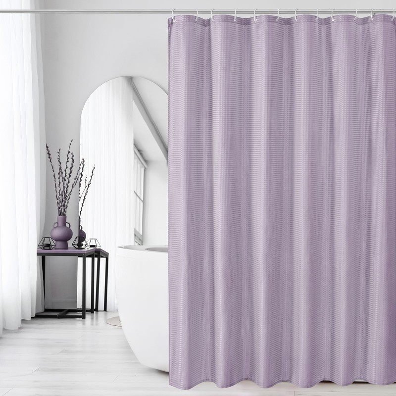 Gibelle Extra Long Shower Curtain 72 x 84, Tall Waffle