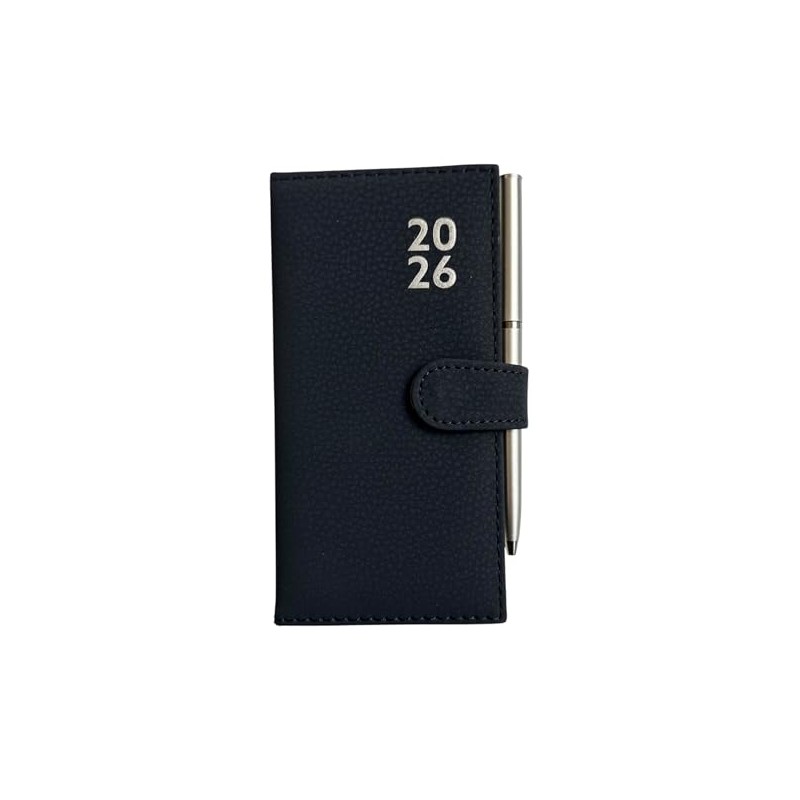 2026 Slim Soft Touch Faux Leather Desk Diary & Pen