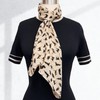 allydrew Lightweight Cat Print Chiffon Long Scarf, Beige