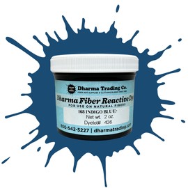 Dharma Fiber Reactive Procion Dye - Professional Trusted Tie-Dye & Ice Dye in Vibrant, Permanent Colors (Indigo Blue PR168, 2 oz.)
