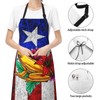 MANQINF Puerto Rico Flag Apron,Waterproof Women Men Aprons With 2