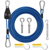 40FT Outdoor Clothesline Wire Rope System, Adjustable Steel Laundry Line