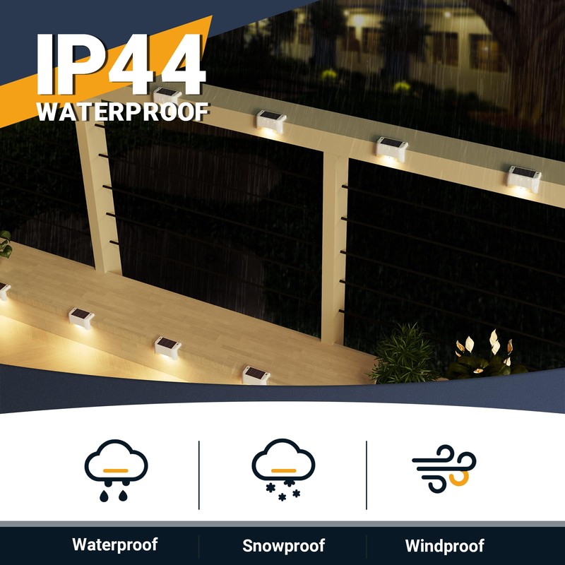 SOLPEX Solar Fence Lights Outdoor 16 Pack, Solar Step Lights