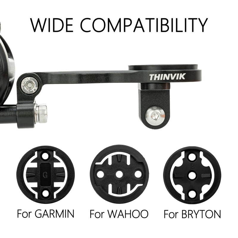 Thinvik Out-Front Extended Mount&Bike Computer Mount for Garmin Wahoo Bryton