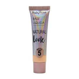Ruby Rose Natural Look Base Líquida 29 ml | Acabado Natural | Textura Ligera | Uso Diario | Vegana | Cruelty Free | Dermatológicamente Probada (Bege 5
