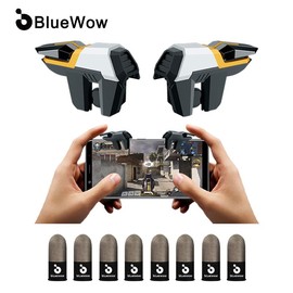 BlueWow 4-Finger Game Assist Trigger | Mobile Gaming Controller for PUBG & CODM - Style: Legend 4-Finger Trigger Tri-Color