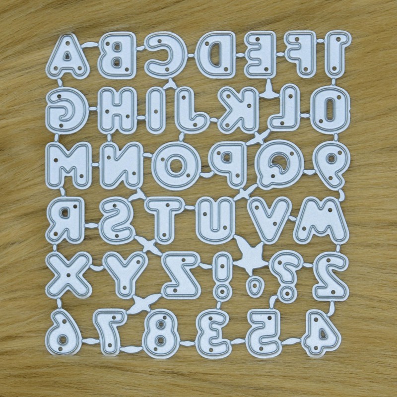 Uppercase Alphabet & Numbers + More Metal Cutting Dies Set,