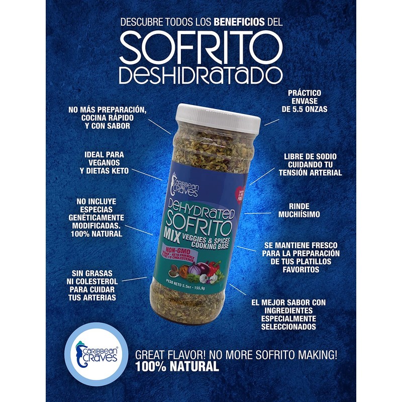 Caribbean Craves - Dehydrated Sofrito Mix | No-MSG, Vegan, Keto