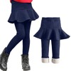 JiAmy, leggings per ragazze, foderati in pile, con gonna a