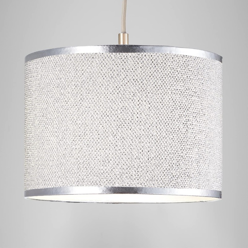 Modern and Designer Mini Diamond Silver Glitter Fabric Lamp Shade