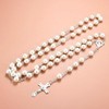 Lucktao Rosary Necklace, Rosary Necklace with Jewellery Box, White Beads,