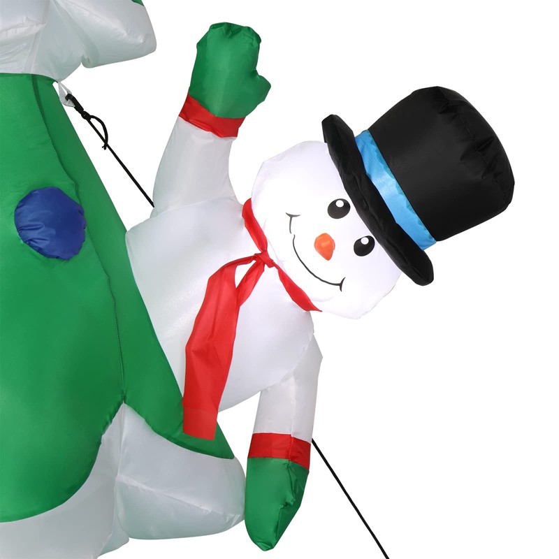 8FT Inflatable Christmas Tree with LED Lights, 8 Feet Snowman