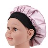 SENGTERM Kids Satin Bonnet Double Layer Wide Elastic Band Sleep