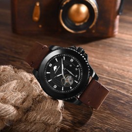 BISONSTRAP Distressed Leather Watch Strap, Watch Strap for Men, Quick Release Spring Bars, Strap Width 18 mm, 20 mm, 22 mm, Leather, No gemstone